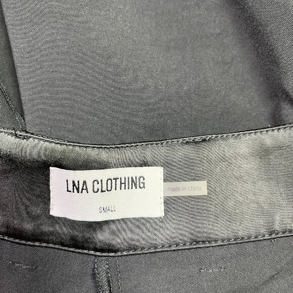 LNA Clothing Size Small Satin Cargo Pants Wide Leg Black - Picture 2 of 10